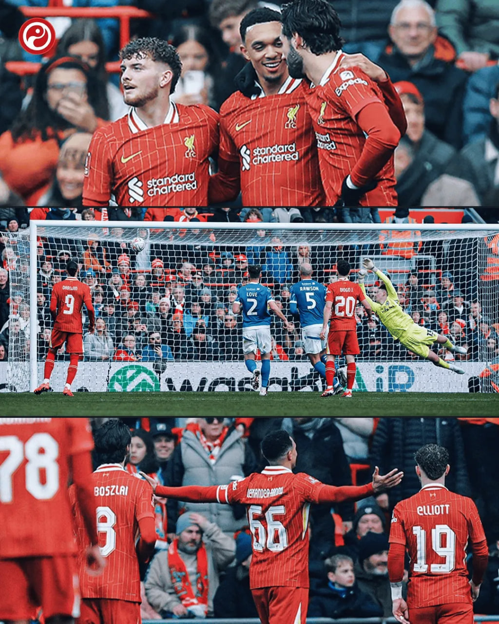 阿诺德为利物浦打进的21球中16球来自禁区外，比例最高